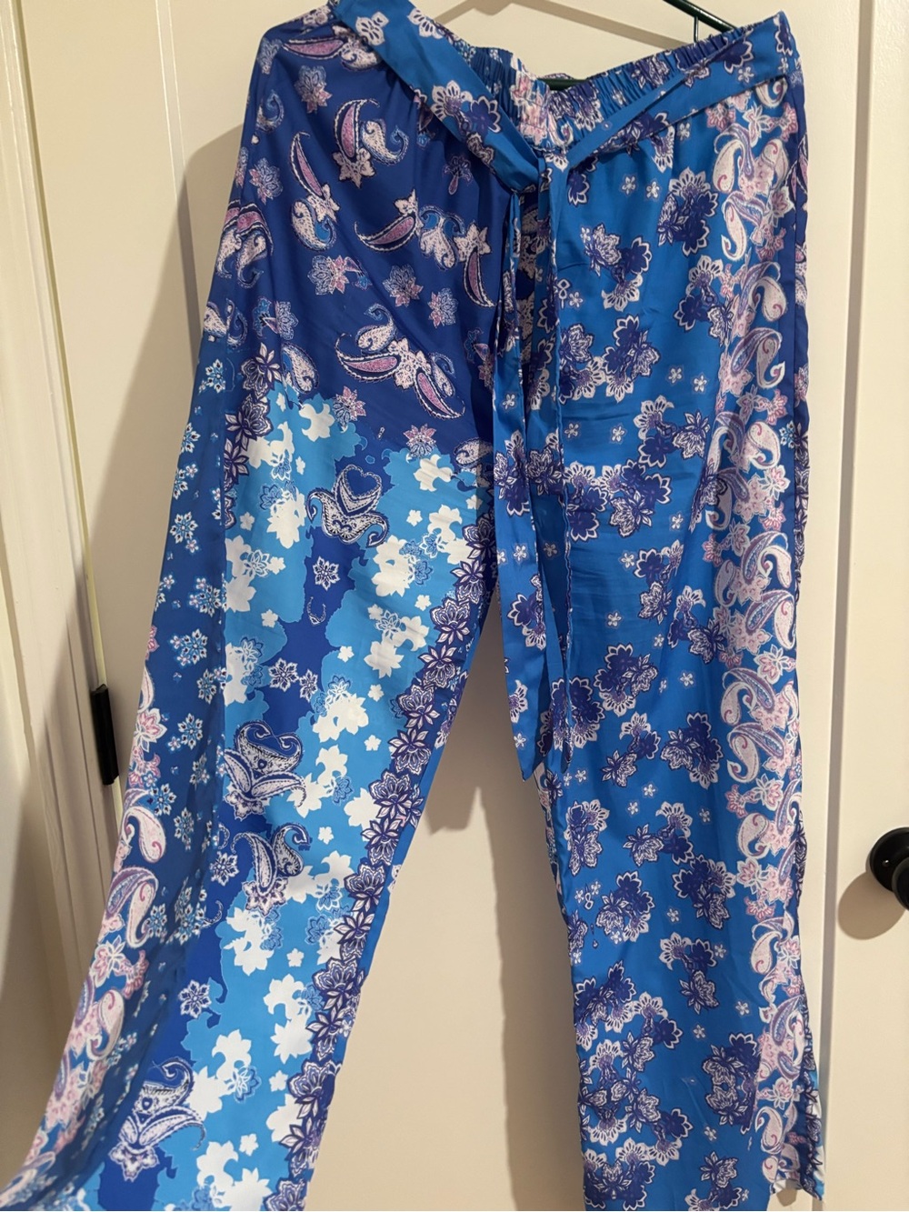 Rachel Zoe Blue Paisley & Floral Straight Leg Pants